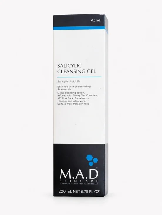 M.A.D ($60) Skincare Salicylic Cleansing Gel 2% Acne Treatment Face Wash 200ml - Picture 1 of 4